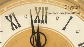  Presentation with new year - Amazing presentation design having roman numerals shows for five minutes twelve hours holiday new year backdrop and a yellow colored foreground