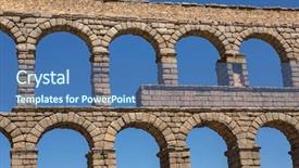  Presentation with aqueduct - Colorful presentation enhanced with roman pillars - segovia aqueduct ruins of ancient backdrop and a ocean colored foreground
