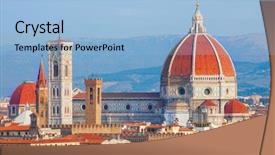  Presentation with roman - Beautiful slide set featuring roman religion - florence cathedral duomo backdrop and a light blue colored foreground