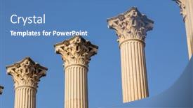  Presentation with roman ruins - Presentation theme having roman-ruins-at-italica-seville background and a teal colored foreground