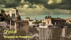  Presentation with forum - Beautiful presentation theme featuring roman ruins in rome forum backdrop and a tawny brown colored foreground