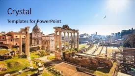  Presentation with roman ruins - PPT layouts with roman ruins in rome italy background and a light blue colored foreground