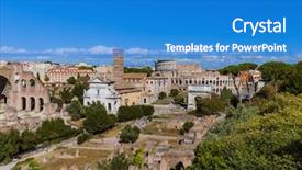  Presentation with roman ruins - PPT layouts with roman ruins in rome italy background and a teal colored foreground