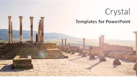  Presentation with roman ruins - Slides featuring roman-ruins-of-volubilis-meknes background and a cream colored foreground