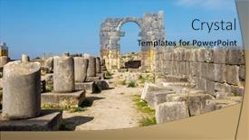  Presentation with roman ruins - Presentation theme enhanced with roman-ruins-of-volubilis-meknes background and a light blue colored foreground