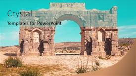  Presentation with roman ruins - Presentation theme with roman-ruins-of-volubilis-meknes background and a teal colored foreground