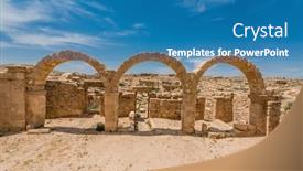  Presentation with roman ruins - Slides consisting of roman ruins um ar-rasas jordan background and a teal colored foreground