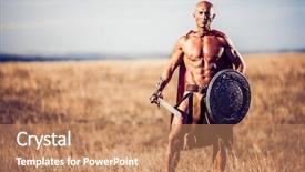  Presentation with sword shield - Amazing presentation having roman sheild - gladiator image of a well-built backdrop and a coral colored foreground