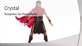  Presentation with gladiator - Presentation enhanced with roman soldier - gladiator isolated on white background and a  colored foreground