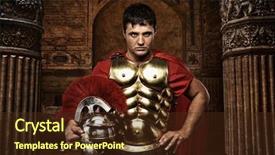  Presentation with roman soldier - Cool new slides with business concept email on advertising billboard background 3d render backdrop and a gray colored foreground