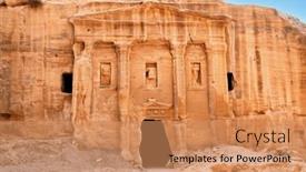  Presentation with petra - Presentation theme having roman-soldier-tomb-made background and a  colored foreground