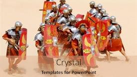  Presentation with roman - PPT theme with roman-soldiers-fighting-during-roman background and a coral colored foreground