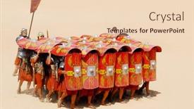  Presentation with soldiers - Cool new presentation theme with roman-soldiers-in-defence-position backdrop and a lemonade colored foreground