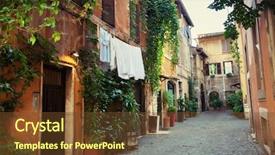  Presentation with old roman empire - Slide set having roman street italy old streets background and a tawny brown colored foreground