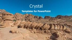  Presentation with petra - Presentation theme having roman temple in nabatean petra jordan middle east background and a ocean colored foreground