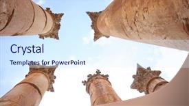  Presentation with roman columns - Amazing theme having roman temple of artemi backdrop and a sky blue colored foreground