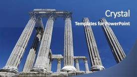  Presentation with roman ruins - Presentation theme enhanced with roman temple of diana background and a ocean colored foreground