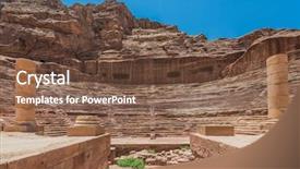  Presentation with roman theatre - Cool new PPT theme with roman theater arena in nabatean backdrop and a tawny brown colored foreground