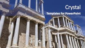  Presentation with roman theatre - Audience pleasing slides consisting of roman theater in merida backdrop and a ocean colored foreground