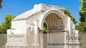  Presentation with roman - Beautiful presentation design featuring roman triumphal arch glanum saint-remy-de-provence provence france backdrop and a mint green colored foreground