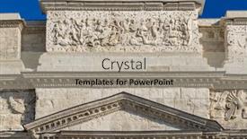  Presentation with world heritage - Presentation design consisting of roman-triumphal-arch-orange-unesco background and a light gray colored foreground