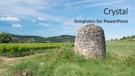  Presentation with water well - Presentation theme consisting of roman water well in french background and a light blue colored foreground