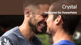  Presentation with gay - PPT layouts enhanced with romance - affection of a gay couple background and a tawny brown colored foreground