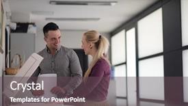  Presentation with big group people - Cool new slides with romance - happy business people group backdrop and a tawny brown colored foreground