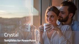  Presentation with romantic - Presentation theme featuring romance - romantic happy young couple enjoying background and a gray colored foreground