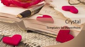  Presentation with love romance - Slide deck enhanced with romance - writing love letters background and a coral colored foreground