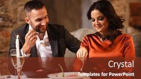  Presentation with romance - Presentation theme featuring romance-and-dating-concept-young background and a tawny brown colored foreground