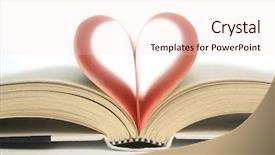  Presentation with heart book - Colorful presentation theme enhanced with romance literature - book pages in the shape backdrop and a lemonade colored foreground