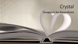  Presentation with heart book - Cool new slides with romance literature - heart from book pages backdrop and a mint green colored foreground