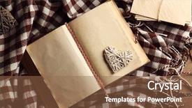  Presentation with romance - PPT theme featuring romance literature - old book and letters background and a tawny brown colored foreground