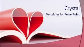  Presentation with clouds in heart shape - Presentation design with romance literature - pages in heart shape background and a sky blue colored foreground