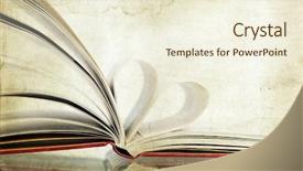  Presentation with vintage literature - Slide deck featuring romance literature - vintage photo of heart shaped background and a  colored foreground