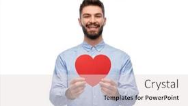  Presentation with young happy people smiling - PPT theme having romance-love-and-people-concept background and a lemonade colored foreground