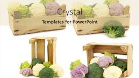  Presentation with fresh green broccoli - Amazing slide deck having romanesco-broccoli-fresh-cauliflower-purple backdrop and a blonde colored foreground