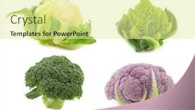  Presentation with cauliflower - Colorful PPT theme enhanced with romanesco-broccoli-fresh-cauliflower-purple backdrop and a blonde colored foreground