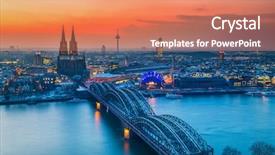  Presentation with cologne - Audience pleasing PPT theme consisting of romanesque - cologne cathedral and hohenzollern bridge backdrop and a coral colored foreground