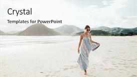  Presentation with ethnic - Cool new PPT theme with romanesque - woman wearing ethnic flying dress backdrop and a cool aqua colored foreground