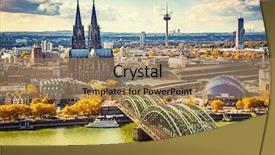  Presentation with cologne - Cool new theme with romanesque architecture - aerial view of cologne germany backdrop and a coral colored foreground