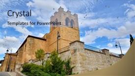  Presentation with region - Presentation enhanced with romanesque architecture - aranda de duero is background and a light blue colored foreground