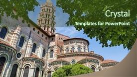 Presentation with wedding france - Presentation theme enhanced with romanesque architecture - basilica of st sernin is background and a tawny brown colored foreground