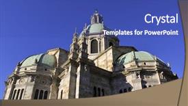  Presentation with architecture - Audience pleasing slide set consisting of romanesque architecture - como cathedral rear view backdrop and a ocean colored foreground