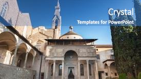  Presentation with catholic 16 chapel - Audience pleasing slides consisting of romanesque architecture - pazzi chapel - santa croce backdrop and a teal colored foreground