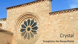  Presentation with santa - PPT layouts featuring romanesque architecture - santa maria de huerta cistercian background and a lemonade colored foreground