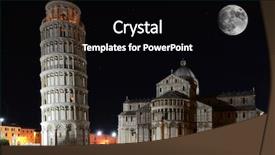  Presentation with italy art - Cool new presentation design with romanesque art - basilica and the leaning tower backdrop and a black colored foreground