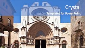  Presentation with catholic - Amazing slides having romanesque art - catholic cathedral in spain tarragona backdrop and a teal colored foreground