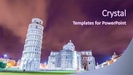  Presentation with tower - Presentation with romanesque art - famous leaning tower of pisa background and a tawny brown colored foreground